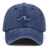 Single Wave Washed Classic Embroidered Dad Hat Cap