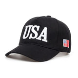 USA Flag with Text Classic Embroidered Dad Hat Cap