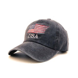 USA with Flag Classic Embroidered Dad Hat Cap