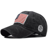 Cotton USA Flag and Text Classic Embroidered Dad Hat Cap