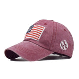 Cotton USA Flag and Text Classic Embroidered Dad Hat Cap